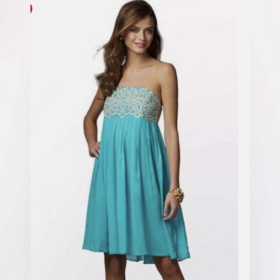 Lilly Pulitzer Nwt Green “Jillie” Chiffon Dress Size 6